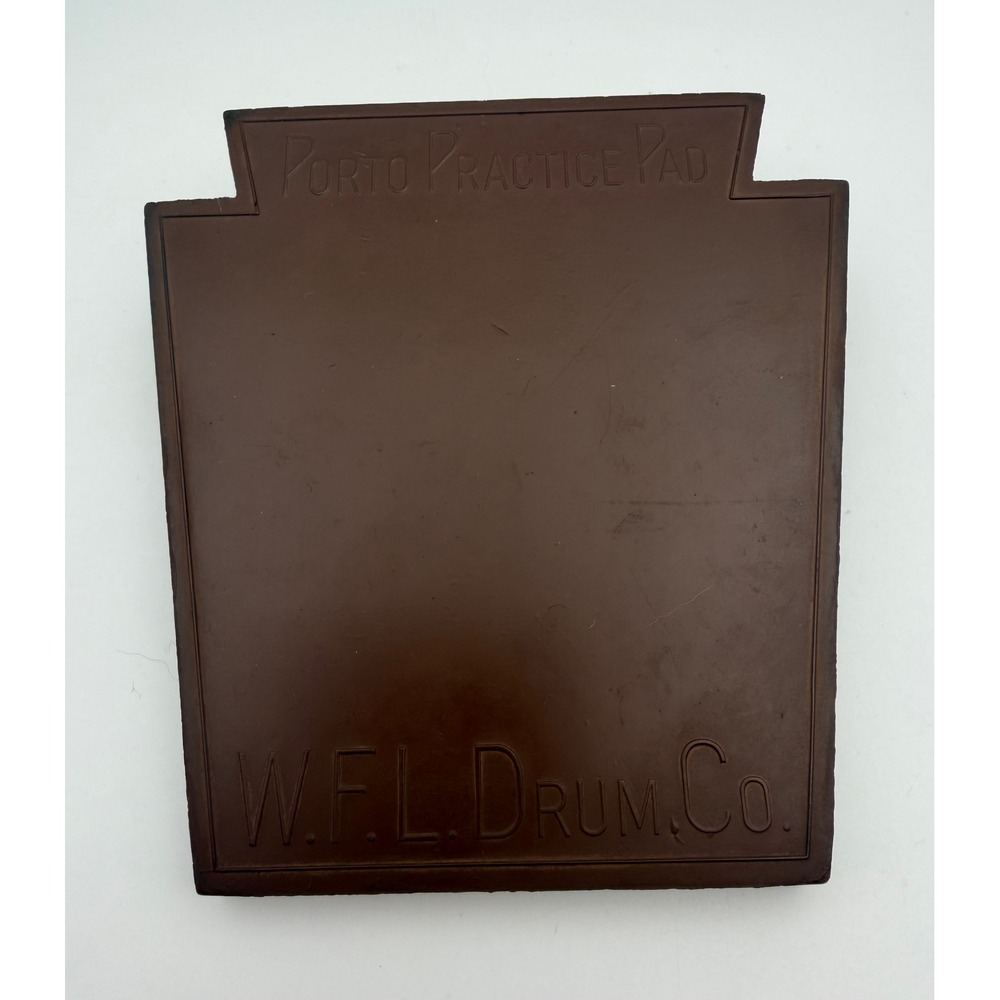 Vintage W.F.L. Drum Co Porto Practice Pad Brown Rubber Keystone Shape